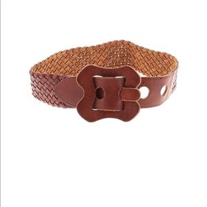 BCBGMaxAzria Brown Leather Braided Belt